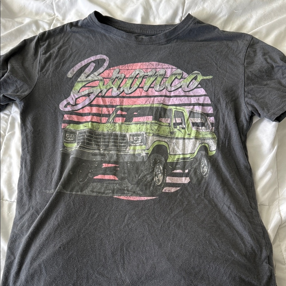 Graphic Tee with Bronco Design
